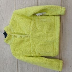 Xersion girls sweater faux fur size S color citron pop
